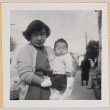 Yoshiko Shiomi holding Leslie Shiomi (ddr-densho-522-346)