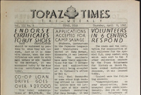 Topaz Times Vol. III No. 5 (April 8, 1943) (ddr-densho-142-140)