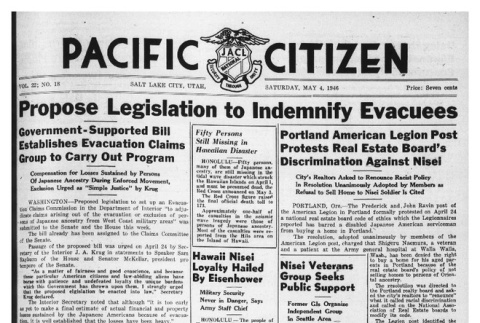 The Pacific Citizen, Vol. 22 No. 18 (May 4, 1946) (ddr-pc-18-18)