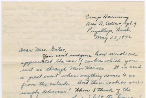 Letter from Kikuye Matsuda to Mrs. Charles Gates (ddr-densho-211-1)