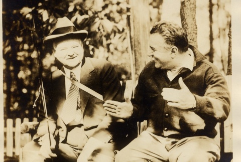 Herbert Hoover on a fishing trip with Lawrence Richey (ddr-njpa-1-613)