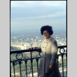 Martha (Nozawa) Tsuchida on deck of Eiffel Tower (ddr-densho-426-720)