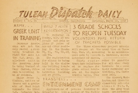 Tulean Dispatch Vol. 4 No. 94 (March 13, 1943) (ddr-densho-65-176)
