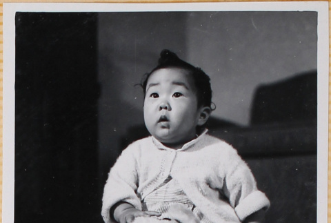 Susan Shiomi with stuffed toy (ddr-densho-522-173)