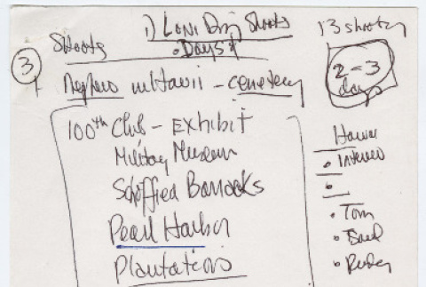 Shooting plans (ddr-densho-1007-883)