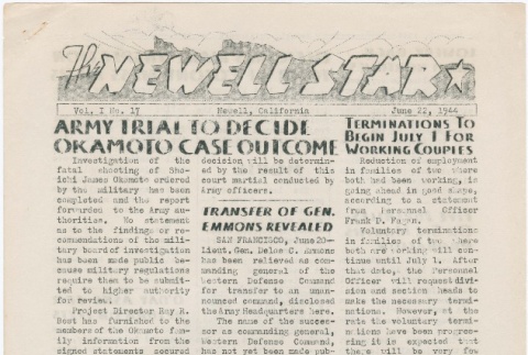 The Newell Star, Vol. I, No. 17 (June 22, 1944) (ddr-densho-284-24)