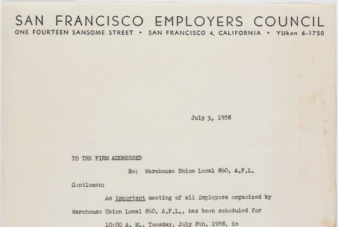 Letter from W.G. Storie, San Francisco Employers Council (ddr-densho-424-588)