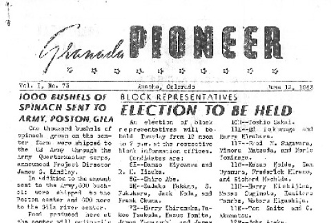 Granada Pioneer Vol. I No. 73 (June 12, 1943) (ddr-densho-147-74)