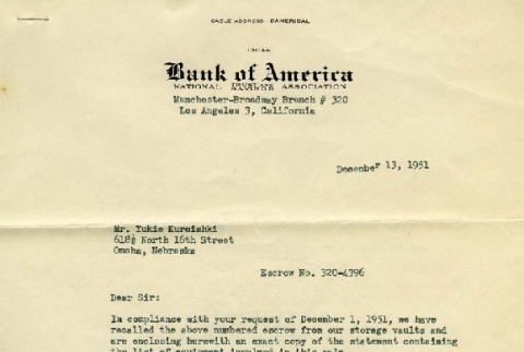 Bank statements regarding family business lost during World War II (ddr-densho-167-44)