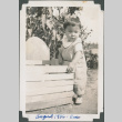 Toddler standing next to wooden crate (ddr-densho-483-659)