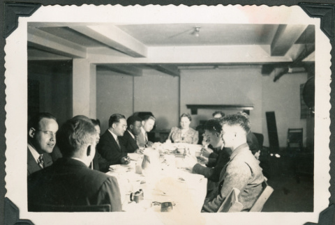 Photo of a dinner party (ddr-densho-483-398)