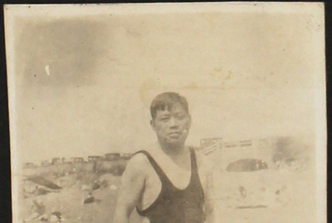 Tomoyuki Nozawa in swimsuit (ddr-densho-423-527)