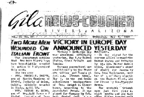 Gila News-Courier Vol. IV No. 37 (May 9, 1945) (ddr-densho-141-396)