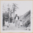 Yoshiko and Leslie Shiomi walking on a trail (ddr-densho-522-559)