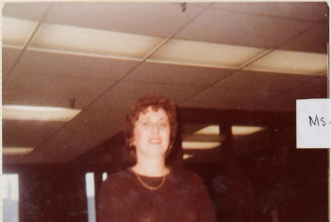 Woman standing in office (ddr-densho-426-1248)
