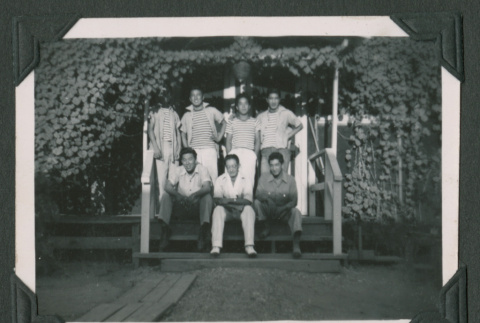 Seven men on stairs (ddr-densho-471-59)
