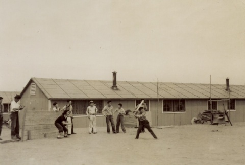 Students playing baseball (ddr-densho-161-71)