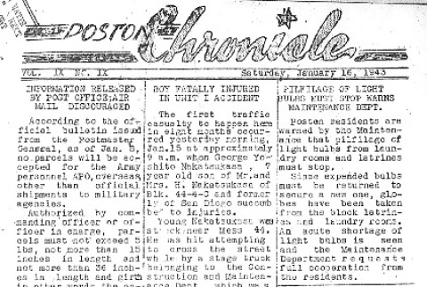 Poston Chronicle Vol. IX No. 9 (January 16, 1943) (ddr-densho-145-219)