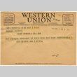 Western Union Telegram to Kan Domoto Family from Geo Minami and Family (ddr-densho-329-666)
