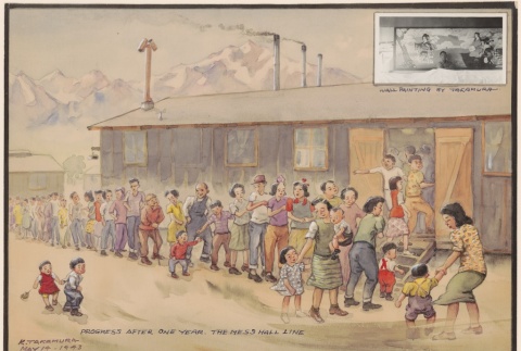 Painting of the mess hall line (ddr-manz-2-9)