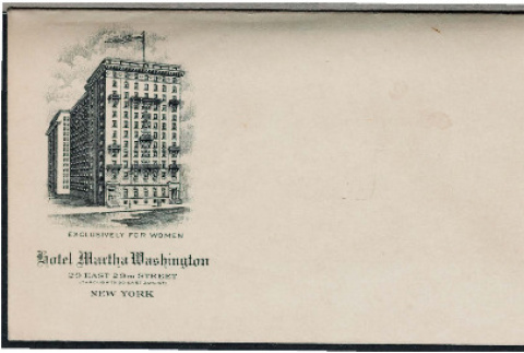 Hotel Martha Washington envelope (ddr-csujad-49-132)