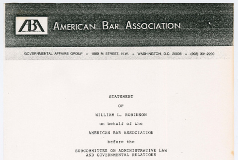 Statement of William L. Robinson on Wartime Internment of Civilians (ddr-densho-1007-1816)