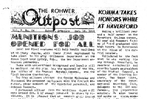 Rohwer Outpost Vol. V No. 24 (September 16, 1944) (ddr-densho-143-202)