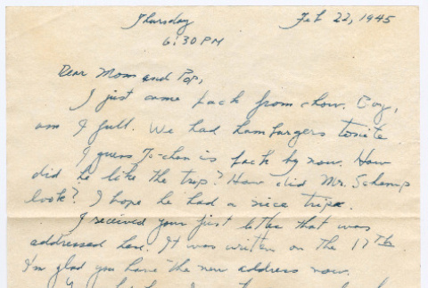 Letter from Tadashi Ishida to Mr. & Mrs. Y Ishida (ddr-densho-535-142)