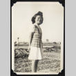 Woman in a plaid outfit (ddr-densho-542-689)
