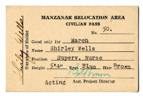 Manzanar Relocation Area civilian pass (ddr-csujad-48-48)