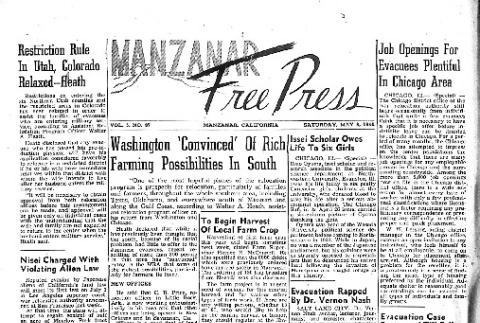 Manzanar Free Press Vol. 5 No. 37 (May 6, 1944) (ddr-densho-125-234)