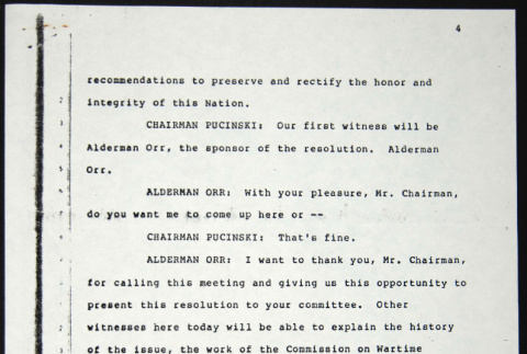 Partial transcript of CWRIC hearing (ddr-chijacl-1-88)