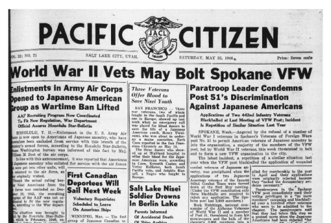 The Pacific Citizen, Vol. 22 No. 21 (May 25, 1946) (ddr-pc-18-21)