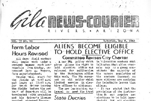 Gila News-Courier Vol. II No. 55 (May 8, 1943) (ddr-densho-141-91)