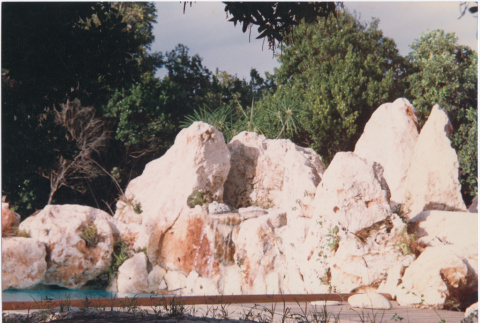 Landscape boulders and pool in Saint Martin (ddr-densho-377-42)