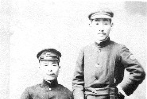 Issei man and Japanese soldier (ddr-densho-157-132)