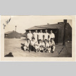 Group of men in front of barracks (ddr-densho-420-13)