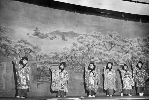 Six girls on stage in costume (ddr-ajah-3-322)