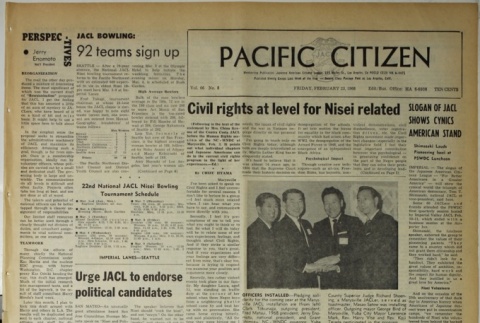 Pacific Citizen, Vol. 66, No. 8 (February 23, 1968) (ddr-pc-40-8)