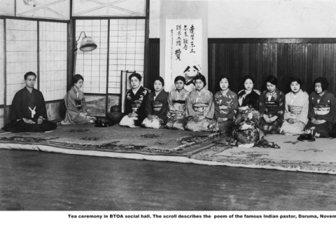 Group of women in kimonos at tea ceremony (ddr-ajah-3-225)