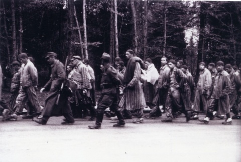 Prisoners on the death march from Dachau concentration camp (ddr-densho-22-114)