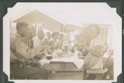 A group having lunch outside (ddr-densho-321-963)