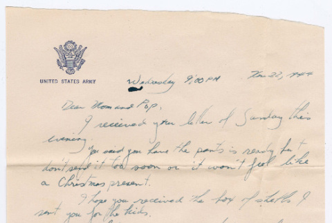 Letter from Tadashi Ishida to Mr. & Mrs. Y Ishida (ddr-densho-535-76)