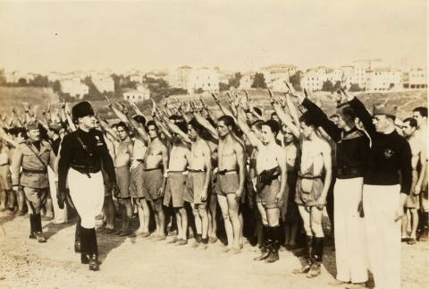 Galeazzo Ciano inspecting the Fascist youth's 