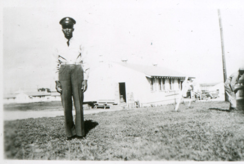 Soldier outdoors (ddr-densho-1007-857)
