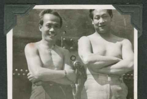 2 shirtless men (ddr-densho-540-54)