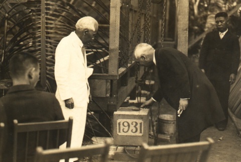 Takie Okumura and others at a cornerstone ceremony (ddr-njpa-4-1938)