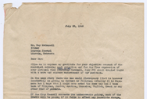Letter from Joseph Ishikawa to Ray McConnell (ddr-densho-468-194)