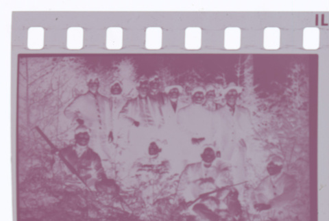 Film negative of hunting group (ddr-densho-383-456)