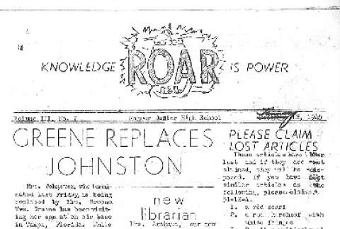 Rohwer Junior High School Roar, Vol. III No. 7 (January 12, 1945) (ddr-densho-143-396)